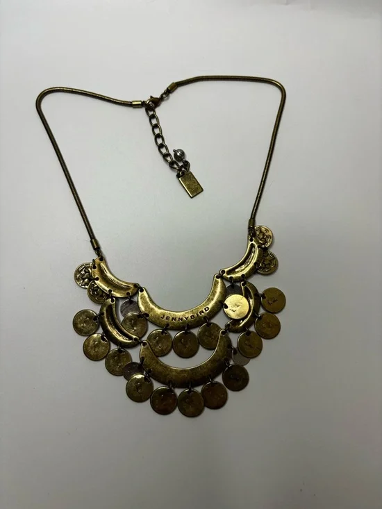 Jenny Bird Vintage-Style Coin Bib Statement Necklace – Antique Brass & Silver - Picture 13 of 14
